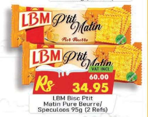 LBM Bisc Ptit Matin Pure Beurre/Speculoos 95g (2 Refs)