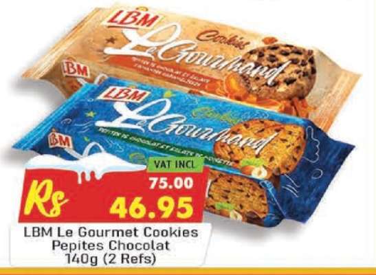 LBM Le Gourmet Cookies Pepites Chocolat 140g (2 Refs)