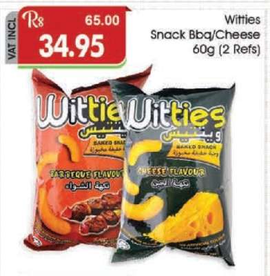 Witties Snack Bbq/Cheese 60g (2 Refs)