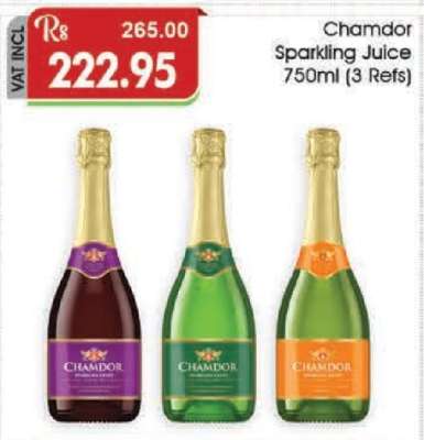 Chamdor Sparkling Juice 750ml (3 Refs)