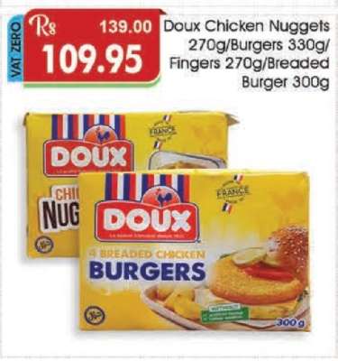 Doux Chicken Nuggets/Burgers/Fingers/Breaded Burger