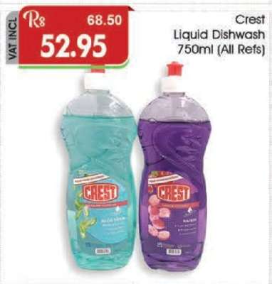 Crest Liquid Dishwash 750ml (All Refs)