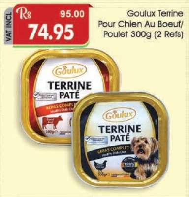 Goulux Terrine Pour Chien Au Boeuf/Poulet 300g (2 Refs)