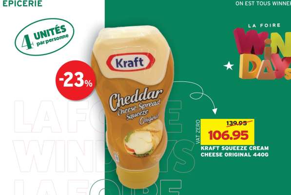 KRAFT SQUEEZE CREAM CHEESE ORIGINAL 440G
