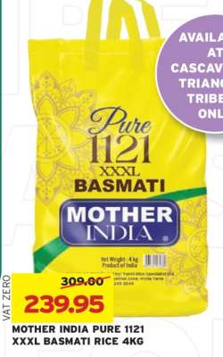 MOTHER INDIA PURE 1121 XXXL BASMATI RICE 4KG