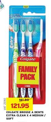 COLGATE BROSSE A DENTS EXTRA CLEAN X 4 MEDIUM / SOFT