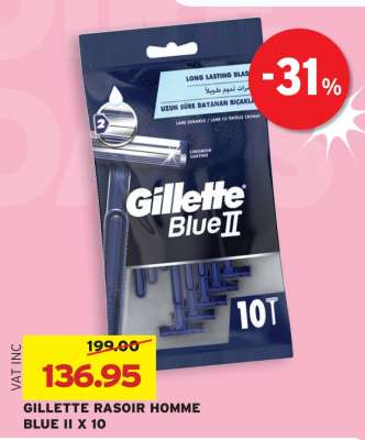 GILLETTE RASOIR HOMME BLUE II X 10
