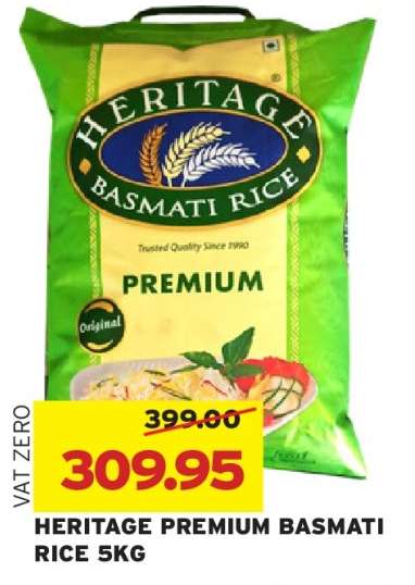 HERITAGE PREMIUM BASMATI RICE 5KG