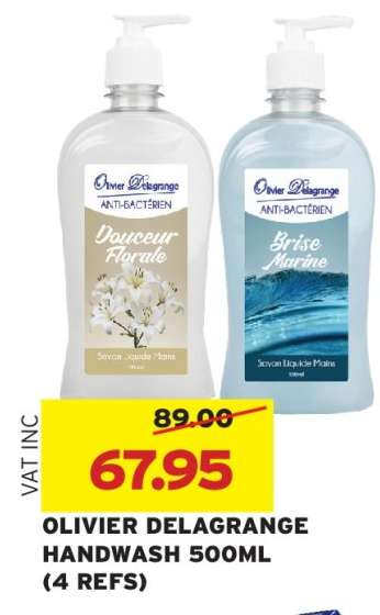 OLIVIER DELAGRANGE HANDWASH 500ML (4 REFS)