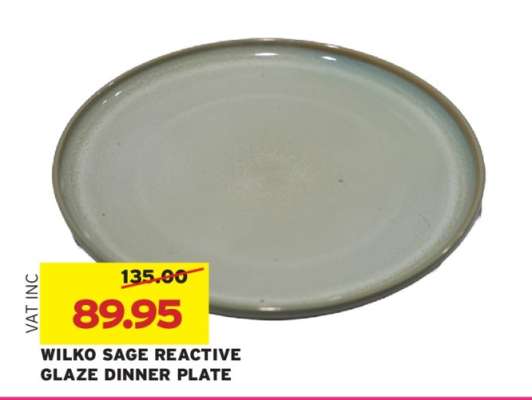 WILKO SAGE REACTIVE GLAZE DINNER PLATE