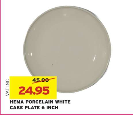 HEMA PORCELAIN WHITE CAKE PLATE 6 INCH