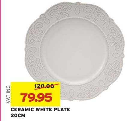 CERAMIC WHITE PLATE 20CM