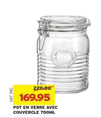 POT EN VERRE AVEC COUVERCLE 700ML