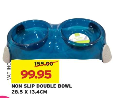 NON SLIP DOUBLE BOWL