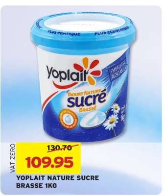 YOPLAIT NATURE SUCRE BRASSE 1KG