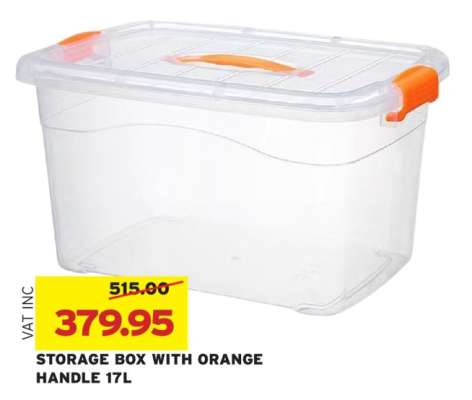 STORAGE BOX WITH ORANGE HANDLE 17L