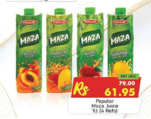 Popular Maza Juice 1lt (4 Refs)