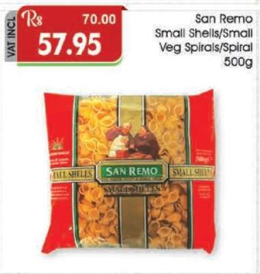San Remo Small Shells/Small Veg Spirals/Spiral 500g