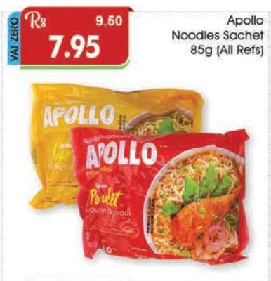 Apollo Noodles Sachet 85g (All Refs)