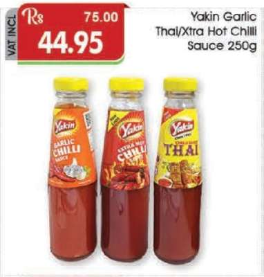 Yakin Garlic/Thai/Xtra Hot Chilli Sauce 250g