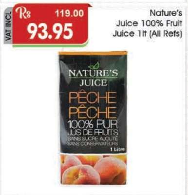 Nature's Juice 100% Fruit Juice 1lt (All Refs)