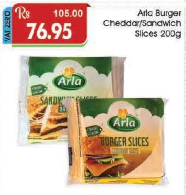 Arla Burger Cheddar/Sandwich Slices 200g