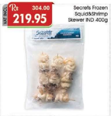 Secrets Frozen Squid & Shrimp Skewer IND 400g