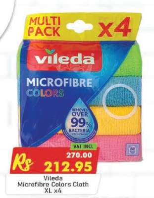 Vileda Microfibre Colors Cloth XL x4