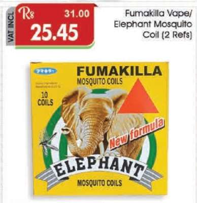 Fumakilla Vape/Elephant Mosquito Coil (2 Refs)