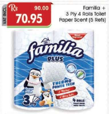 Familia Plus 3 Ply 4 Rolls Toilet Paper Scent (5 Refs)