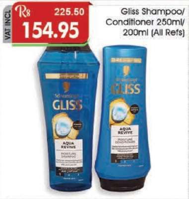 Gliss Shampoo/Conditioner 250ml/200ml (All Refs)