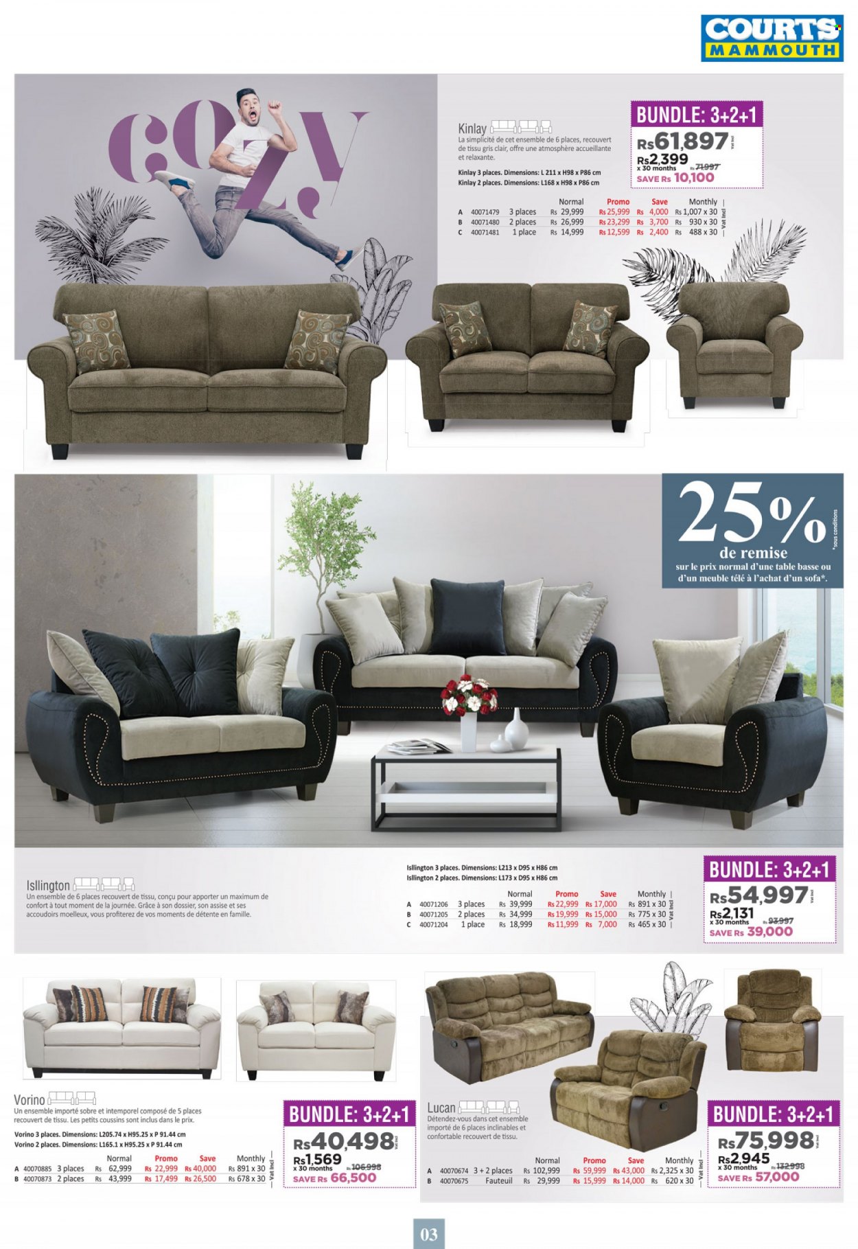 Courts Mammouth Catalogue - 1.11.2022 - 12.01.2023 - Sales products - table, sofa. Page 3.