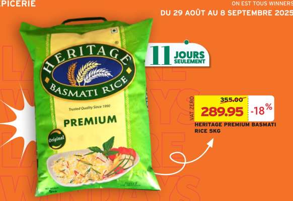HERITAGE PREMIUM BASMATI RICE 5KG