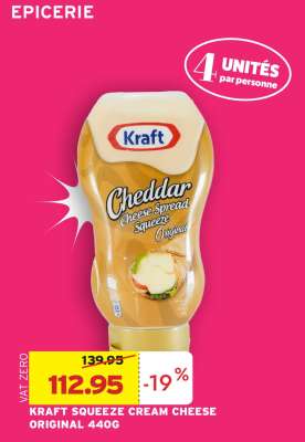 KRAFT SQUEEZE CREAM CHEESE ORIGINAL 440G