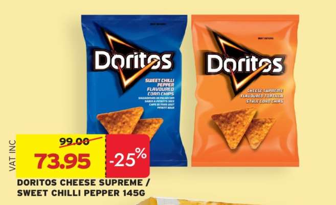 DORITOS CHEESE SUPREME / SWEET CHILLI PEPPER 145G