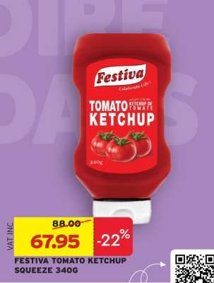 FESTIVA TOMATO KETCHUP SQUEEZE 340G