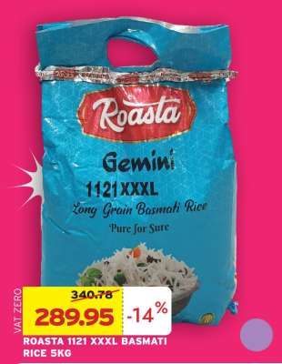 ROASTA 1121 XXXL BASMATI RICE 5KG