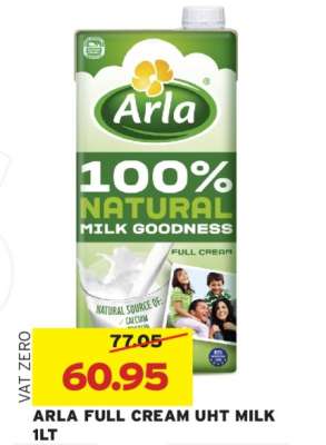 ARLA FULL CREAM UHT MILK 1LT