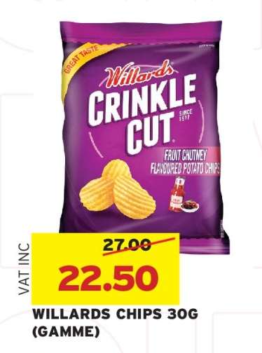WILLARDS CHIPS 30G (GAMME)
