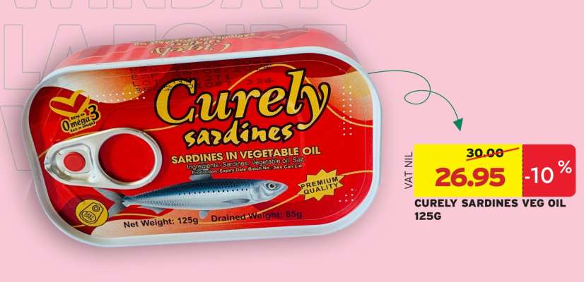CURELY SARDINES VEG OIL 125G
