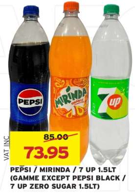 PEPSI / MIRINDA / 7 UP 1.5LT