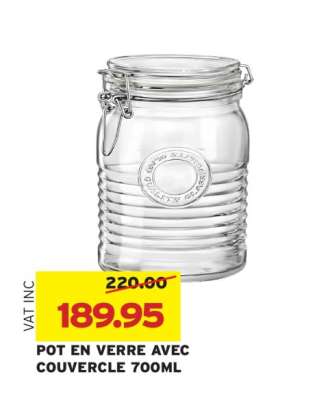 POT EN VERRE AVEC COUVERCLE 700ML