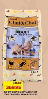EXPERT CHAT & CHAT ADULT CAT FOOD CHICKEN / TUNA PEAS 2KG
