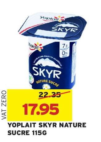 Yoplait Skyr Nature Sucre 115g