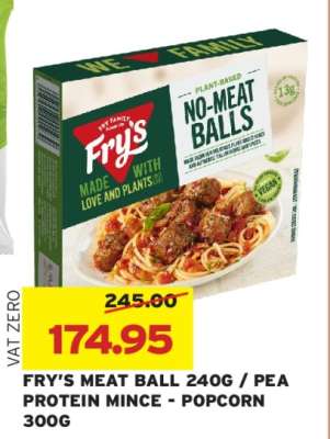 FRY'S MEAT BALL 240G / PEA PROTEIN MINCE - POPCORN 300G