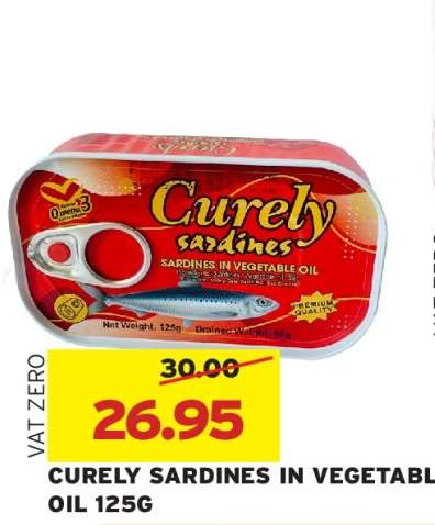 Curely Sardines in Vegetable Oil 125g
