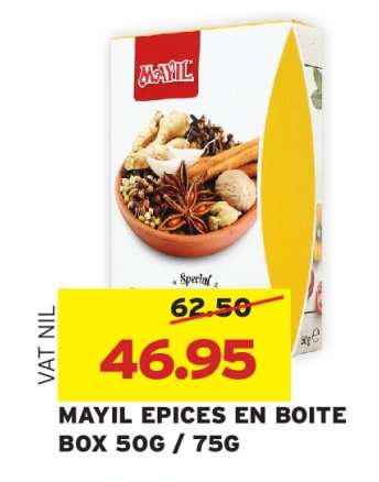 MAYIL EPICES EN BOITE BOX 50G / 75G