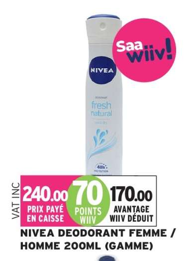 NIVEA DEODORANT FEMME / HOMME 200ML (GAMME)