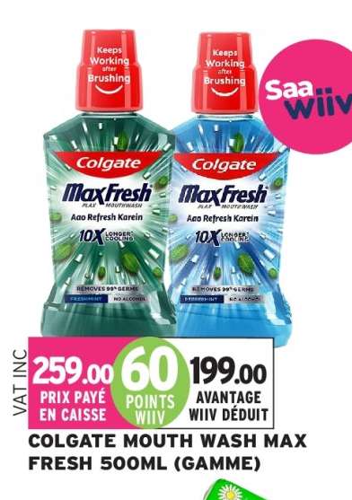 COLGATE MOUTH WASH MAX FRESH 500ML (GAMME)
