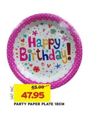 PARTY PAPER PLATE 18CM